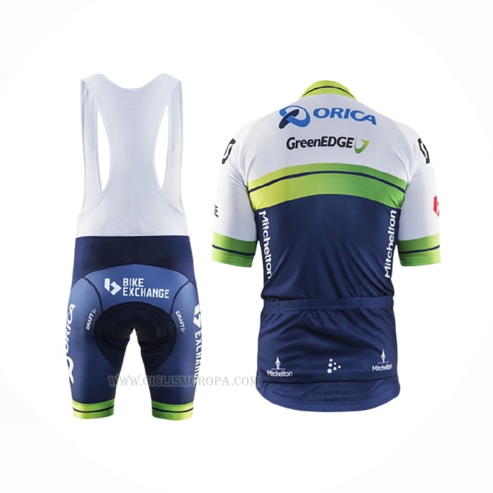 2016 Ropa Ciclismo Orica GreenEDGE Blanco Azul Mangas Corta y Culotte Corto